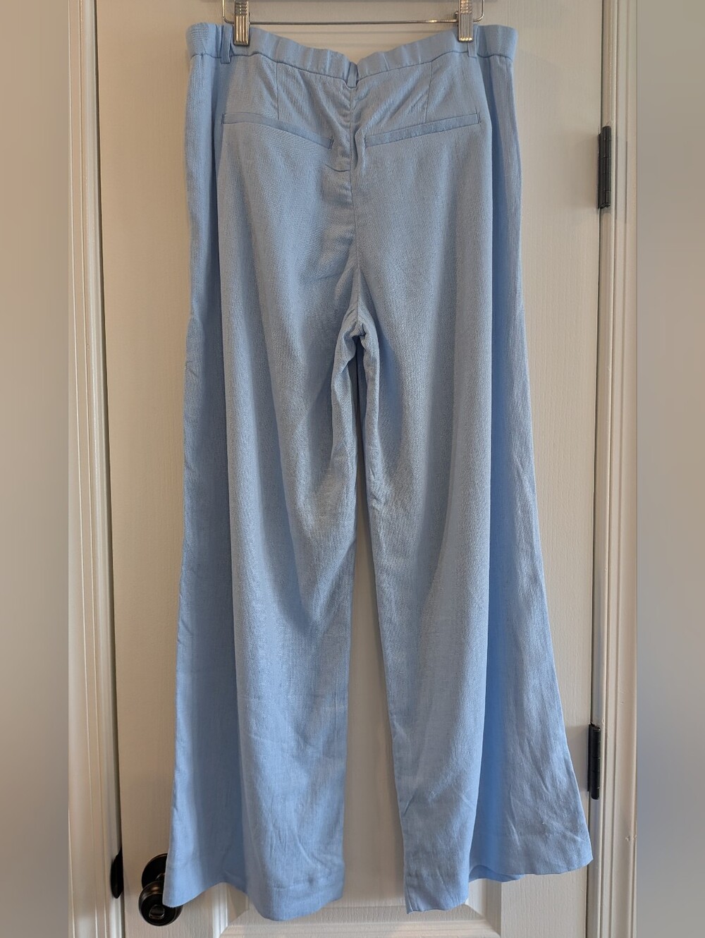 Abercrombie & Fitch Sloane Tailored Wide Leg Linen Blend Blue Pants Size 29 - Picture 9 of 14
